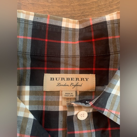 Burberry Ladies Midnight Saoirse Cotton Checked Shirt - Size 10 - Picture 6 of 10